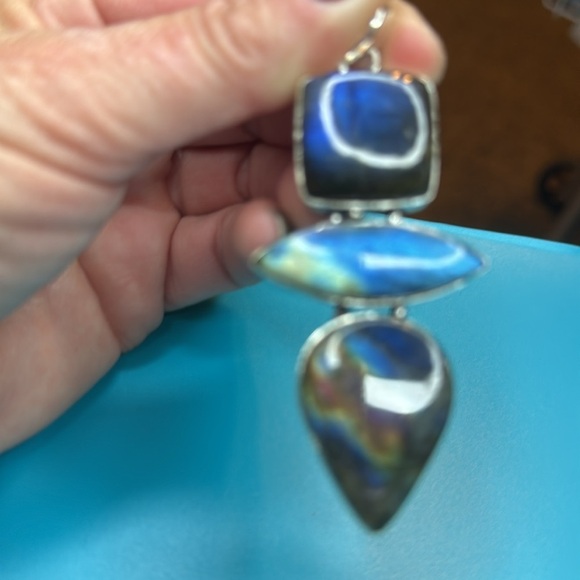 Fiery Labradorite 925 Silver Vintage Style Pendant - SALE - Picture 6 of 6